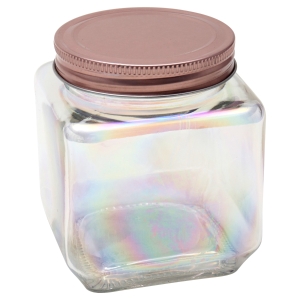 Cositina 4 Pack 3.4 oz Pink Glass Jars with Rose-Golden Lids